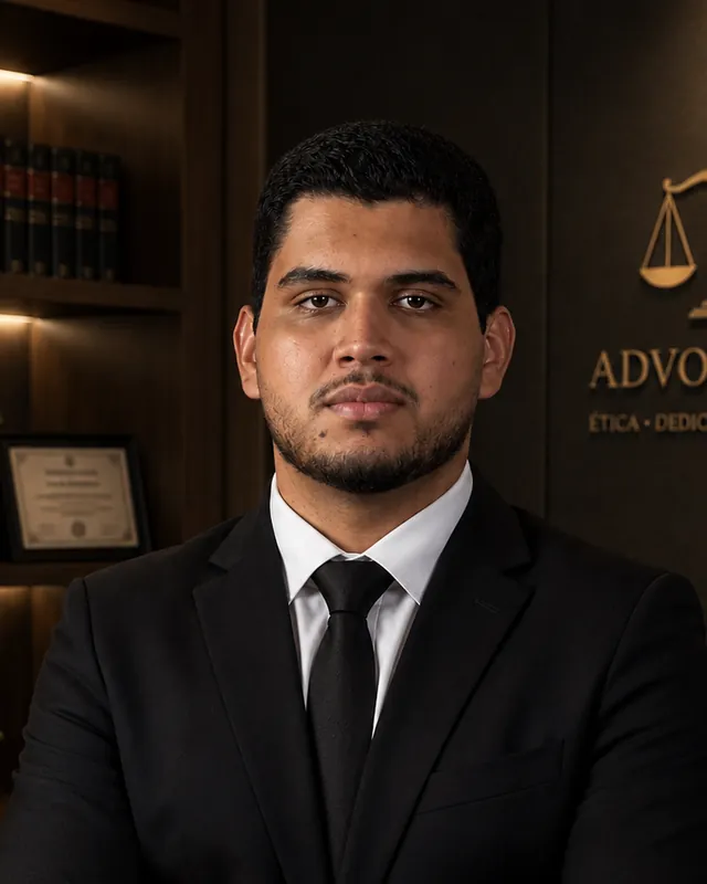 Guilherme Portes, auxiliar jurídico, no escritório da Maryon Portes Advocacia